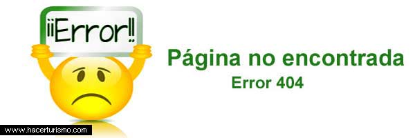 Página de Turismo no encontrada Error 404